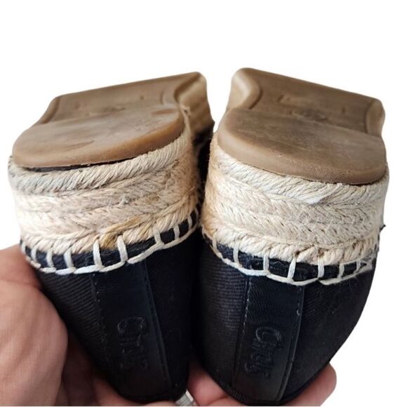 Circus Sam Edelman-Camdyn Black Canvas Rope Platform Espadrille Flats Black, 8.5 - Picture 10 of 11